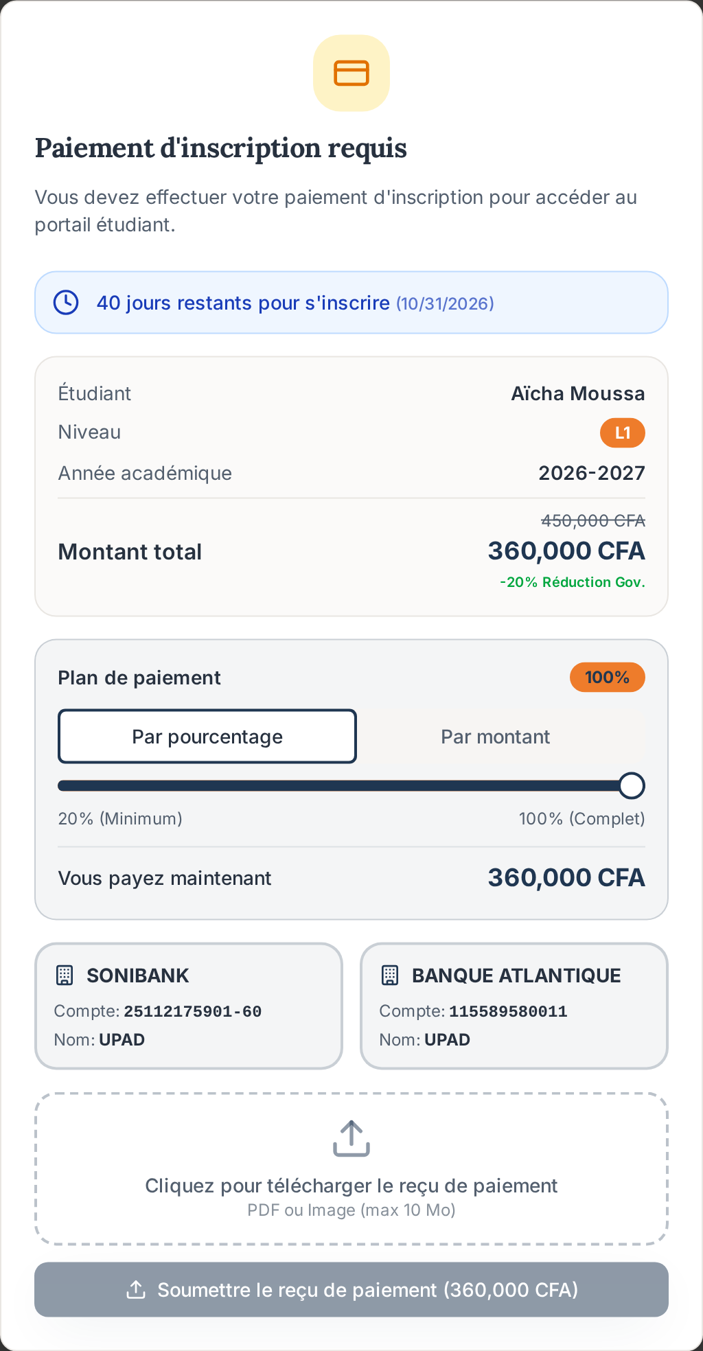 Payer les frais de scolarité